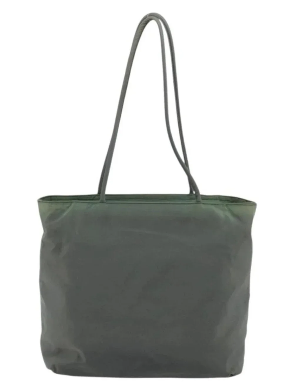 PRADA Tote Bag Nylon Green Silver Auth 175705